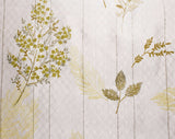 Botanical Print 1970s Fabric - 9 Yards x 37 Inches - White Cream Bronze Brown - For Drapes Pillows or Upholstery - Gold Stripe 70s Yardage