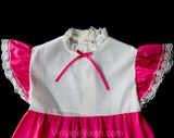 Girl's Size 10 Pioneer Style Dress - 1970s Old Fashioned Pink Cotton & Lace - 60s 70s Children's Antique Victorian Style Costume - Unworn