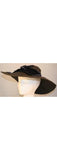 1930s Hat - Paris Designer Violette Marsan - 30s Charcoal Gray Straw Hat with Midnight Velvet Ribbon - French France - Size 22 - 32284