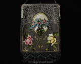 Antique 1900s 1910s Beaded Purse - Large & Impressive Edwardian Lady's Handbag - Art Nouveau Flower Filled Vase in Cameo - Roses and Fringe