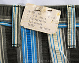 Girl's Size 12 Bellbottom Pants - Terrific 1960s 70s Blue Striped Juniors Bell Bottom Hip Huggers - Teen Trousers - Low Rise Hippie NOS