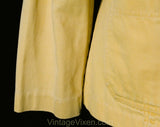 Size 8 Levi's Work Wear Jacket with 1970s Big E Tab - Mid 70s Ladies' Medium Khaki Tan Canvas Blazer with Three Pocket Front - Bust 34.5