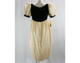 Size 10 Black & Ivory Cocktail Dress - Designer Dan DeSantis - Gorgeous Empire Asian Inspired Chic - Top Quality Deadstock - Bust 37 - 42105