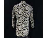 XXL Men's Pajama Shirt for a Wildcat - Cheetah Spots Novelty Print Mens PJ - 50s Animal Print Cotton Flannel - Long Sleeved Top - Chest 54