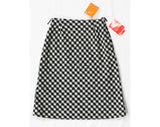 XXXS Mini Skirt - 1960s Black & White Skirt with Original Tags - Girl Friday Style NWT 60s Teen Size - Very Small less than 000 - Waist 19.5