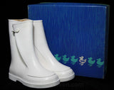 Child Size 10 White Galoshes - Authentic 1960s Child's Keds Rain Boots - Waterproof Rubber Overshoe - 60s Mid Century Deadstock - Rainy Days