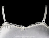 Size 2 White Full Strapless Slip with Convertible Optional Straps - 1970s 1980s Lingerie - Shimmery Nylon Tricot & Lace Underslip - Bust 32