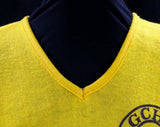 Small Mens Pep Band Sweater - 1960s Men's V Neck Yellow Pullover - Long Sleeve - GCHS Band High School Music - Like New - Chest 40 - 41943