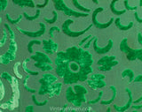 Large 1930s Style Top - Green Burnout Devore Velvet - 20s 30s Flapper Look Blouse - Deco Floral Blouson Shirt - Size 14 to 16 - Bust to 47