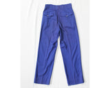 Men's XS Rockabilly Pants - 1940s Indigo Blue Rayon Gabardine Western Trouser - 40s Country Band Musician Stage Wear - Waist 27 to 29.5