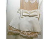 Size 6 Wedding Dress - Classic 1960s Empire Taffeta Bridal Gown with Bell Wrists & Attached Train - Priscilla of Boston - Bust 34 - 31807-1