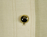 Size 6 Ivory Mini Skirt - Mod 1960s Cream Wool Knit - Posh 60s Go Go Girl - England Jaeger Label - British Invasion - Button Up - Waist 25.5