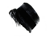 Chic Black 1960s Hat - Mod Drama Cloche Style 60s Millinery with Bowl Shaped Brim - Beautiful Fall Winter Bucket Hat - Felt & Velvet Ribbon