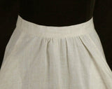 Size 6 Linen Skirt - Neutral Ivory Beige Cross Woven Flax Blend - Lovely Subtle Weave - A-Line 80s Summer Skirt With Pockets - Waist 25.5
