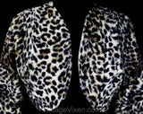 Medium 1950s Leopard Print Bolero Jacket - Size 10 Sexy Marilyn Style Bombshell Chic - Crop Waisted Tawny Soft Faux Fur - Bust 40