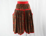 Size 10 Posh Paisley Challis Skirt - 80s Designer Dan DeSantis - 1980s Bohemian Full Skirt - Orange Silk Trim - Top Quality - NWT Deadstock