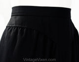 YSL Size 10 Black Skirt - Wool Gabardine Paris France Label - 1980s 90s Yves St Laurent - Fall Winter - Medium Office Separates - Waist 28