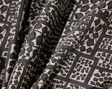 50s Mid Century Rayon Fabric - 1 Yard x 45 Inches - 1950s 60s Gray White & Black Leafy MCM Print - Sheer Stylized Leaves Yardage - Kress