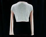 Small 1930s Bed Jacket - Size 6 Vanity Fair 30s Lingerie - Pink Wool Knit - Pom Pom Ties - Bolero Style Bedjacket Cardigan - Bust 34 - 42275