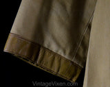 Large Bonnie Cashin 1960s Canvas Coat with Tan Leather - 60s Designer Fall Autumn Overcoat - Mustard Gold Cotton - Big Pockets - Bust 42