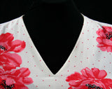 Size 8 Flirty 1970s Summer Dress & Jacket - Tropical Pink Flowers - Pretty Floral Cotton Blend - 70s Does 40s - Bust 35 - 42855