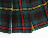 1950s Girl's 5T Plaid Skirt - Size 5 Childs Tartan Wool Pleated Schoolgirl Skirt from Italy - Fall Autumn Winter - Red Green Yellow