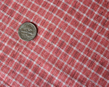 Authentic Victorian Fabric - Nearly 12 Yards - Homespun Pink Striped Cotton Yardage - Reenactors Historical Costuming - Antique Costume