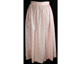 Size 4 Prairie Peach Calico Cotton 2-Pc Dress - Sleeveless Pastel Summer Top & Skirt - 80s NWT Deadstock - Mint Condition - Waist 25 - 33348