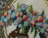 Antique 1900s 1910s Beaded Purse - Large & Impressive Edwardian Lady's Handbag - Art Nouveau Flower Filled Vase in Cameo - Roses and Fringe