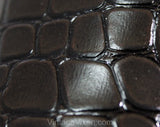 Size 7 Faux Alligator Shoes - Unworn 1960s Reptile Style Pumps - 7C Wide Width Brown Embossed Vinyl by Cotillion - Autumn 60s NOS Deadstock