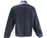 XL Men's 1980s Denim Jacket - 80s Dark Indigo Blue Jean Preppy Western Style by Sasson - 1980s Retro Deadstock - Urban Cowboy - Chest 54