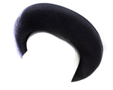 1990s Indigo Gray Hat by Marjorie Lee Woo - NYC Designer Ladies Millinery in Beautiful Fur Fiber Wool Felt with Asymmetric Avant Garde Trim