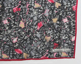 Christian Dior Scarf - Terrific Sketchy Abstract Print with Trompe L'Oeil Scratches - Pink Gray Red Silk Chiffon Long Rectangle - Designer
