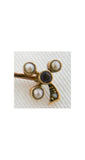 Antique 16KT Gold Clover Stick Pin - 1880s - Rose Gold - Yellow Gold - Amethyst - Pearls - Victorian - Brooch - Three-Leaf Clover - 31890