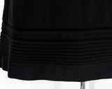 Size 10 Italian Wool Dress - 1960s Black Asymmetric Cabled Sweater Knit by Cadillac - Long Sleeve - Top Quality 60s NWT Deadstock - Bust 37