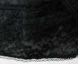 Size 10 Black Full Slip - 1950s 1960s Lingerie - Nylon Tricot & Lace - Pink Ribbon Rosettes - Classic 50s Deadstock - Bust 35.5 - 49939-11