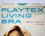 32A Black Bra - ca. 1963 Perky Black Brassiere with Half Sheer Cups - Style 1161 Deadstock NIB by Playtex Living - Size 32 A - Bust 32 to 35