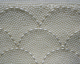 FINAL SALE 60s White Pearly Handbag with Scalloped Design - Bead Style Scallops 1960s Purse - Optional Chain Strap - As Is Best For Costume