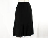 Size 8 Black Skirt - Paris France Designer Label - Gorgeous Quality Crepe Skirt by Andre Sauzaie - 1980s Haute Fashion - Waist 27 - 50069