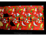 1950s Vegetables Novelty Print Fabric - Over 1 Yard x 36 Inches Wide - Veggies Fruit Mid Century 50s Kitchen - Avocado Cucumber Strawberries