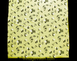 Surreal Print Fabric - 1.5 Yards 1980s Eyes & Lips Novelty Print Yellow Cotton Blend - New Wave 80s Street Chic - Cute Summer Dress Fabric