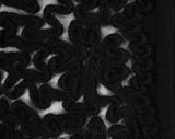 Small 60s Black Knit Top - Dressy Casual Glamour - 1960s Audrey Chic Sleeveless Wool Blouse with Soutache Stitching - Size 6 Bust 38 Inches