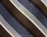 1980s Christian Dior Striped Tie - Classic Gray Brown & Ivory 80s Designer Necktie - Diagonal Satin Stripes - Paris New York - Logo Lining