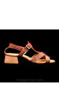 Size 5 Madras Plaid Sandals - 1950s Red Summer Sandal - 50s Preppie - Beach - Resort - Preppy - Wooden Heel - Deadstock - NOS - 39985-2