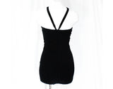 Size 6 1940s Swimsuit by Catalina Hollywood Label - Fantastic Ruched Black Velvet with Smocking - Sexy Small 40s Pin Up - Bust 32 to 35