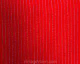 Size 6 Red Designer Dress - 1980s Minimalist Post Modern Design by Ungaro - Long Sleeve Square Neck 80s Pinstripe Office Sheath - Waist 29.5