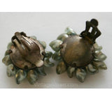 Dusky-Hued 1950s Blueberry Earrings - Dark Winter Blue Plastic 50s Cluster Style Button Earrings - Clip On - Sweet Novelty Fruit - 32942-1