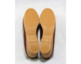 Size 6.5 M Brown Leather Loafers by Dexter - High Quality - 1980s Oxblood Leather Shoes - 80s Preppy Deadstock - Platform Rubber Heel
