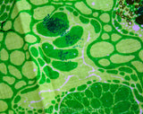 60s Green Cotton Fabric - 2 Yards x 55 Inches - 1960s High Quality Hippie Yardage Titled Ecology Let It Be - Abstract Primordial Botanical