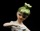 Ballerina Figurine - 1940s 1950s Girl's Bedroom Decor - Ballet Dancer Novelty Florida Souvenir with Glitter - 50s Girl's Bed Room - 50310